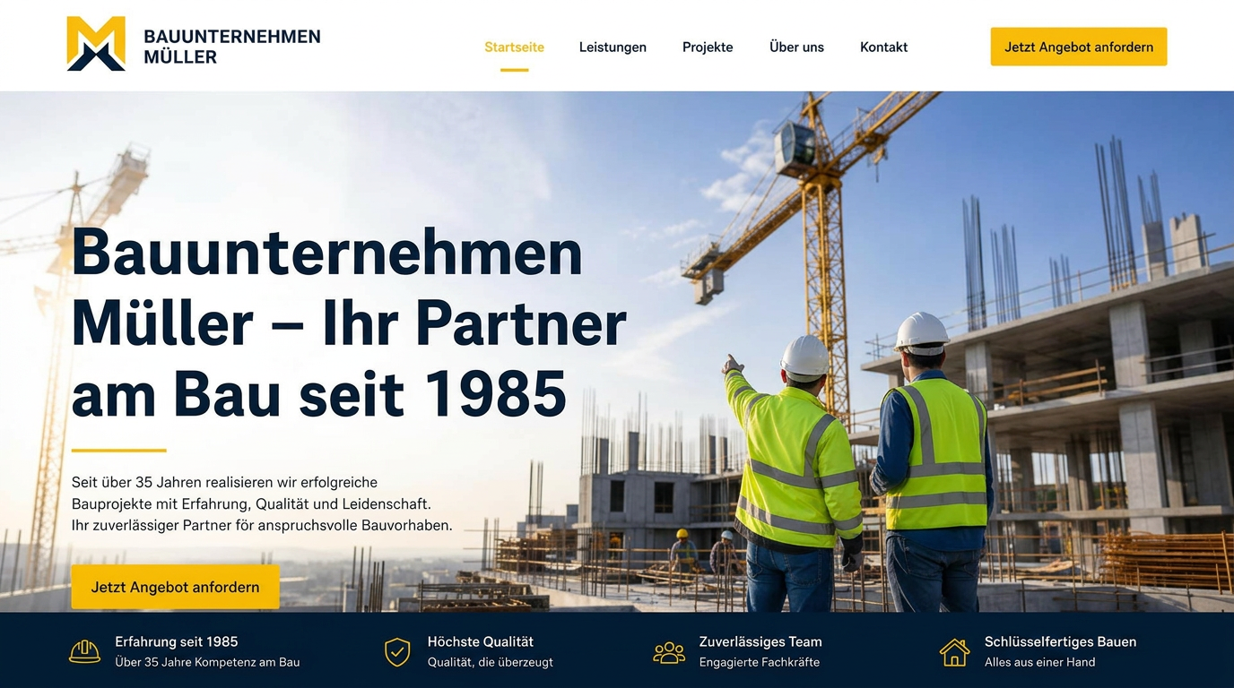 Webseiten-Beispiel: Bauunternehmen Müller