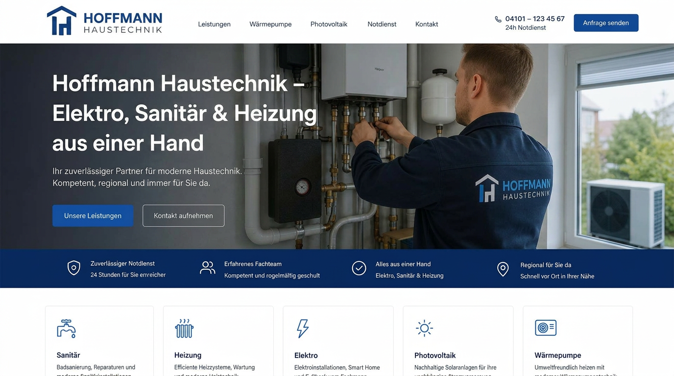 Webseiten-Beispiel: Hoffmann Haustechnik